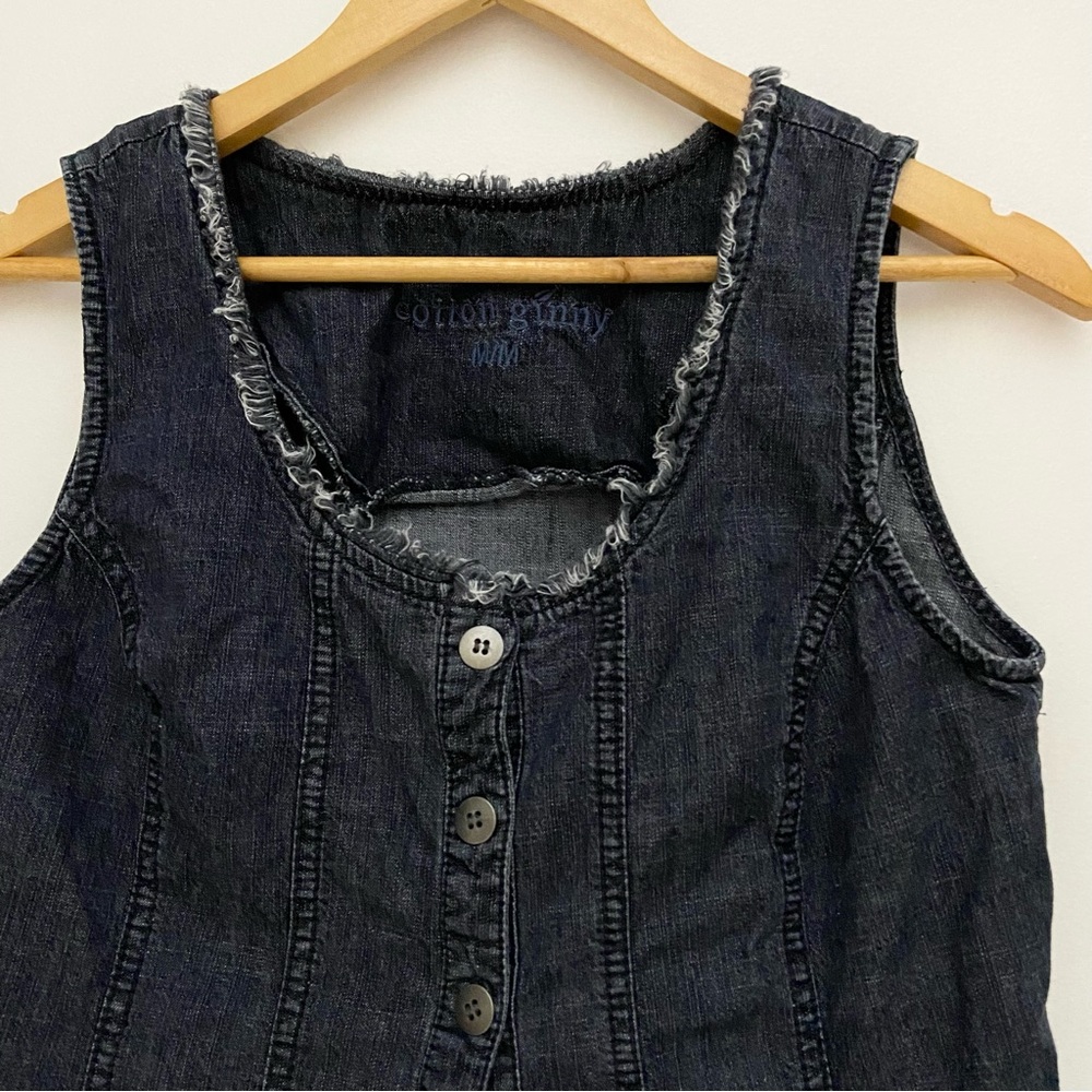 Vintage Cotton Ginny Denim Fringe Vest - Picture 2 of 7